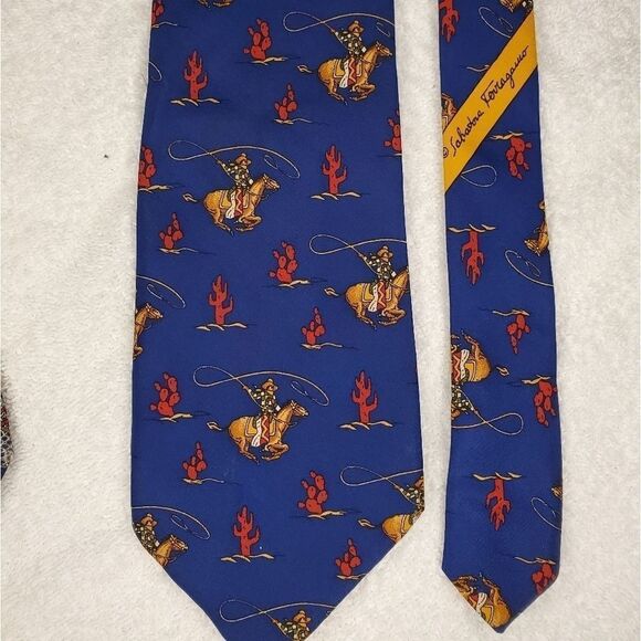 2 Salvatore Ferragamo ties made in Italy 100%silk - Picture 8 of 11